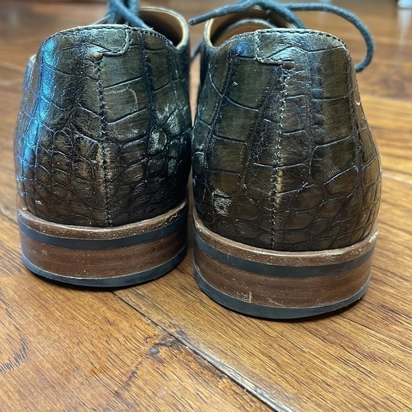 Ecco croc embossed leather pointed toe shoes - Picture 8 of 13